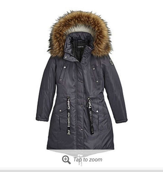 🏷NWT Charcoal  BEBE Hooded Anorak - Picture 3 of 9